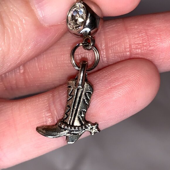 Boot With Spur Dangle Belly Ring - Picture 2 of 11
